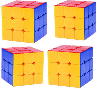 

Emob Fast Stickerless Ultra Smooth Twisting 3x3x3 Magic Puzzle Rubik Cube-Pack of 4(4 Pieces)