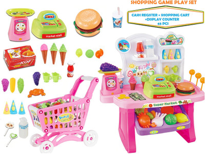 

HALO NATION SuperMarket Cash Register + Shopping cart Play Set for Kids - Educational and Interactive Toy