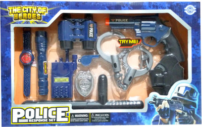 

HALO NATION City Police Play set with Gun , Torch , 10 different Accessories - Fancy Dress Cosplay