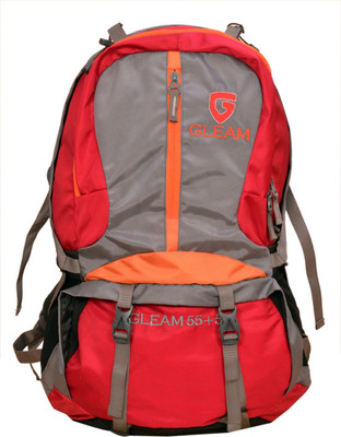 

Gleam 2213 Climate Proof Mountain / Hiking / trekking / Campaign Bag /Backpack 60 Ltrs Red & Grey with Laptop Sleeve & Rain Cover Rucksack - 60 L(Multicolor)