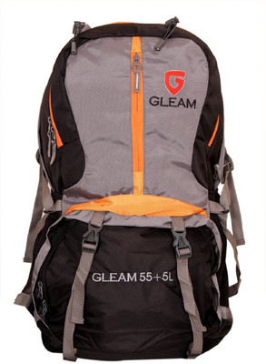 

Gleam 2210 Climate Proof Mountain / Hiking / trekking / Campaign Bag /Backpack 60 Ltrs Black & Grey with Laptop Sleeve & Rain Cover Rucksack - 60 L(Multicolor)