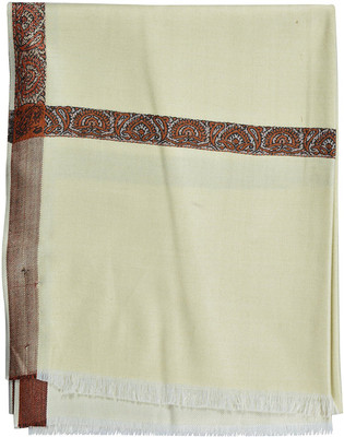 BAISA Pure Wool Solid Men Shawl(White)