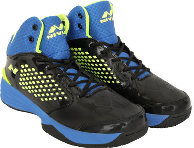 

Nivia Warrior -1 Basketball Shoes For Men(Black, Green, Blue, Black::blue
