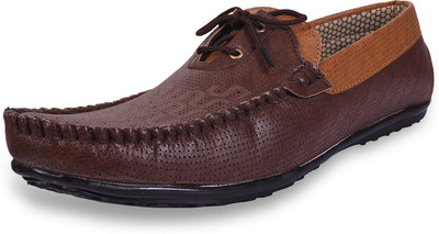 

ROAD STAG Men's Lace-Up Styling Slip-Ons Loafers For Men(Burgundy, Dark brown