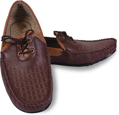 

ROAD STAG Men's Lace-Up Styling Slip-Ons Casuals For Men(Burgundy, Dark brown