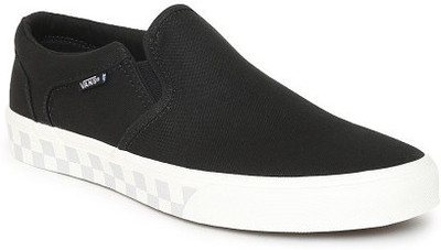 

Vans ASHER Loafers For Men(Black, White, (check fox) black