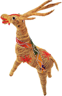 

The Amazing ODISHA Handicrafts Antelope Decorative Showpiece - 25 cm(Jute, Multicolor)