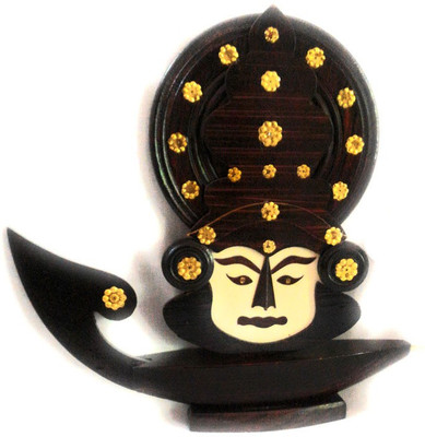 

keralashopee Boat with MDF Kathakali Face Decorative Showpiece - 25 cm(Wooden, Brown)