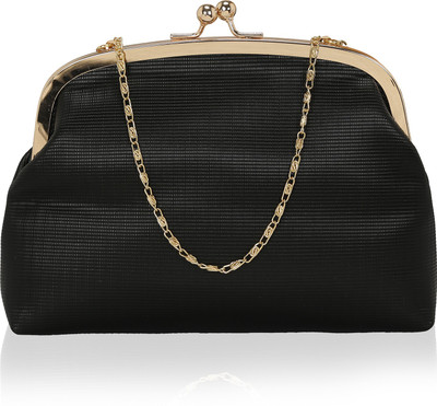 

Kleio Women Evening/Party Black Leatherette Sling Bag