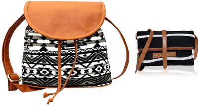 

Kleio Women Casual Multicolor Canvas, PU Sling Bag