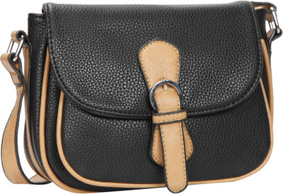 

Bagkok Women Casual Black PU Sling Bag