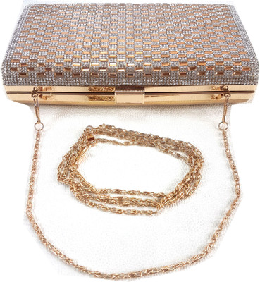 

Chouhan Stylish Men & Women Evening/Party Gold Nylon Sling Bag