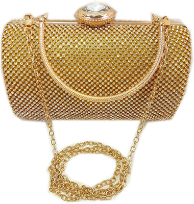 

Chouhan Stylish Men & Women Evening/Party Gold Nylon Hand-held Bag