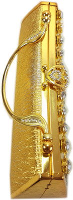 

Chouhan Stylish Men & Women Evening/Party Gold Nylon Hand-held Bag
