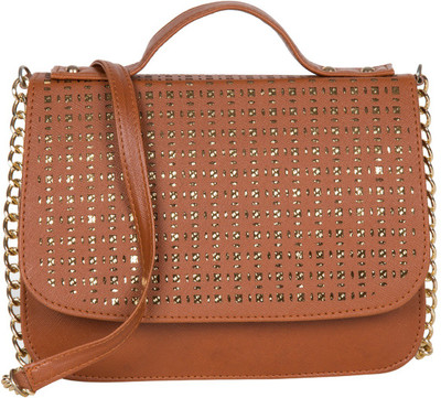 ADISA Women Evening/Party Tan PU Sling Bag