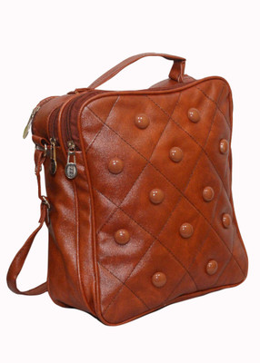 

MAEVA Women Casual Brown Leatherette Sling Bag
