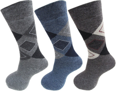 RC. ROYAL CLASS Men Self Design Mid-Calf/Crew(Pack of 3)