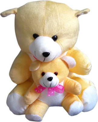 

Samayra Toys Yellow Mother Baby Teddy Bear - 45 cm(Brown)