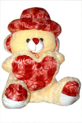 

Samayra Toys Cream Teddy Bear with Red Cap - 90 cm(Brown)