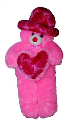 

Samayra Toys Pink Teddy Bear with cap 3 Feet - 90 cm(Brown)