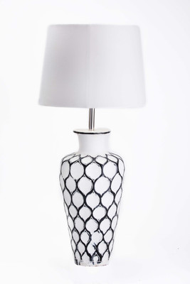 

Sammsara Ebony Ivory enameled drum lamp large Table Lamp(65 cm, White, Black)