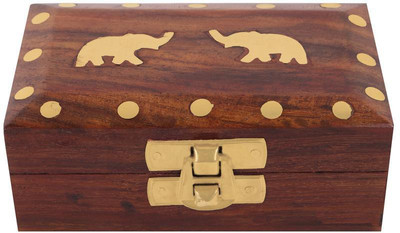 

Craft Art India Home Décor Wooden Decorative Jewelry Storage Box Makeup and Jewellery Vanity Box(Brown)