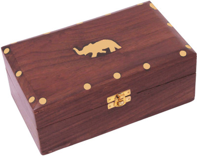 

Craft Art India Outstanding Carving Work with Locking System Jewellery Vanity Box(Brown)