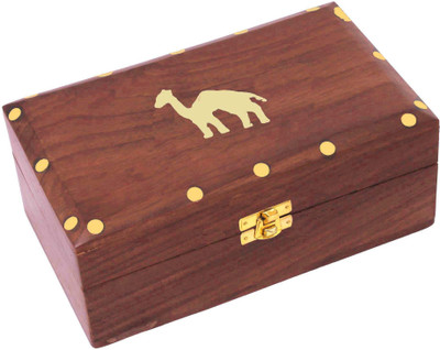 

Craft Art India Beautiful With Outstanding Carving Work With Locking System Jewellery Vanity Box(Brown)