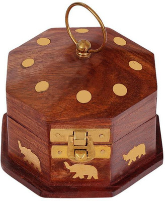 26% OFF on Craft Art India Beautiful Handmade Hexagonal Wooden Storage For Rings With Embossed Brass Camel Jewellery Vanity Box(Brown) 26% OFF on Craft Art India Beautiful Handmade Hexagonal Wooden Storage For Rings With Embossed Brass Camel Jewellery Vanity Box(Brown)