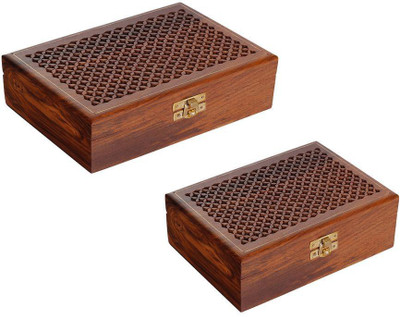 

Craft Art India Handmade Wooden / Accessories Storage -set of 2 Jewellery Vanity Box(Brown)