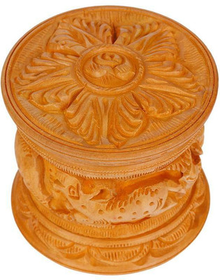 

Craft Art India Wooden Decorative Jewellery / Storage Box with Beautiful Carving Jewellery Vanity Box(Yellow)