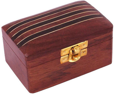 

Craft Art India Beautiful With Outstanding Carving Work With Locking System Jewellery Vanity Box(Brown)