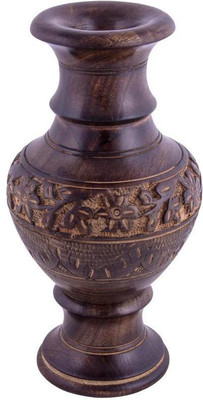 

Craft Art India Decorative Handmade Wooden Flower Vase With Carving Decorative Handmade Wooden Flower Vase With Carving {CAI-HD-0005/Size(Inch):11.5x6x6} Wooden Vase(11.5 inch, Brown)