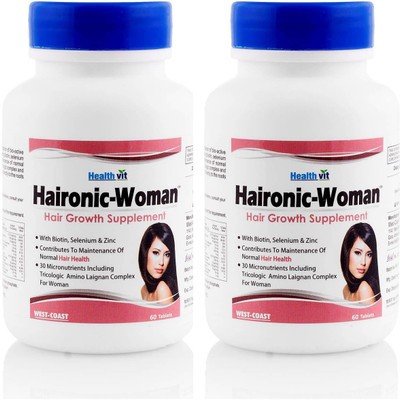 

HealthVit Haironic-Women Hair Growth Supplement 60 Tablets (Pack of 2)(60 No)
