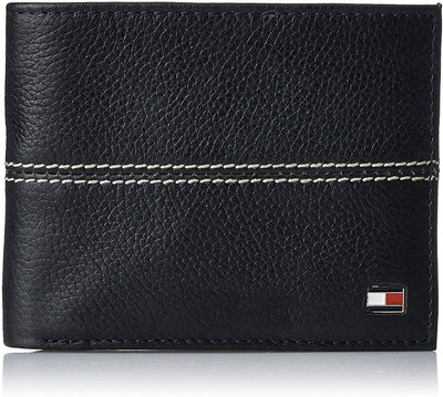 

Tommy Hilfiger Men Black Genuine Leather Wallet(4 Card Slots), Navy