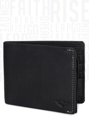 

Metronaut Men Black Genuine Leather Wallet(9 Card Slots)