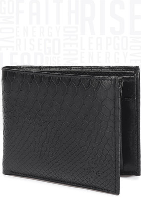 

Metronaut Men Black Genuine Leather Wallet(5 Card Slots), Black+brown+tan