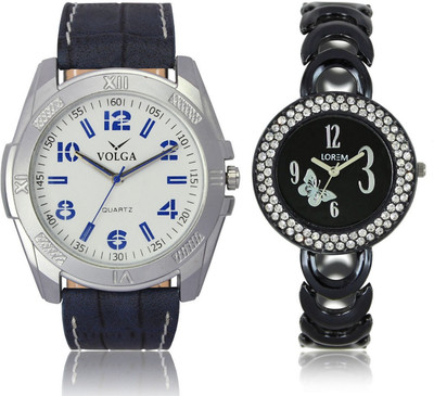 

Volga VL24LR201 New Exclusive Collection Leather-Metal Diamond Studed Watch - For Boys