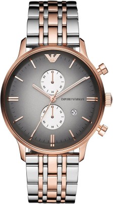 Emporio Armani AR1721 Rose Gold Tone Grey Color Dial Watch  - For Men   Watches  (Emporio Armani)