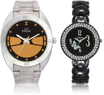 Volga VL03LR201 New Latest Stylish Designer Metal New Exclusive Collection Metal Bracelet Diamond Studed Strap-Belt Mens Watches Best Offer Combo Watch  - For Boys   Watches  (Volga)