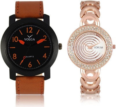 Volga VL19LR202 New Exclusive Collection Leather-Metal Diamond Studed Watch  - For Boys   Watches  (Volga)