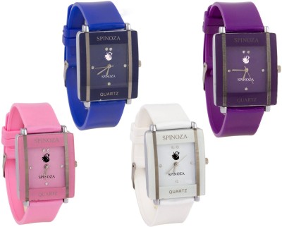 SPINOZA Glory multicolors square shape proffessional and beautiful women combo X72 Watch  - For Girls   Watches  (SPINOZA)