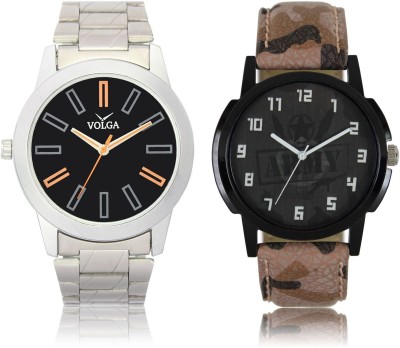 Volga VL01LR03 New Exclusive Collection Leather-Metal Strap-Belt Mens Watches Best Offer Combo Watch  - For Boys   Watches  (Volga)