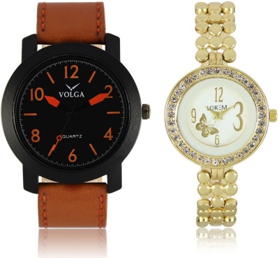 Volga VL19LR203 New Exclusive Collection Leather-Metal Diamond Studed Watch  - For Boys   Watches  (Volga)