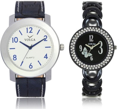 Volga VL11LR201 New Exclusive Collection Leather-Metal Diamond Studed Watch  - For Boys   Watches  (Volga)