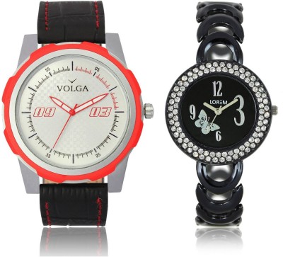 Volga VL42LR201 New Exclusive Collection Leather-Metal Diamond Studed Watch  - For Boys   Watches  (Volga)