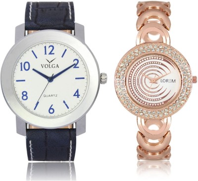 Volga VL11LR202 New Exclusive Collection Leather-Metal Diamond Studed Watch  - For Boys   Watches  (Volga)