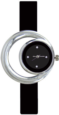 

KNACK Black round ring new simple and attractive women Watch - For Girls