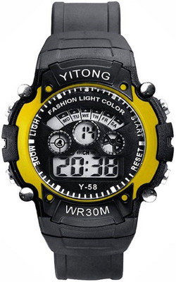 

LEBENSZEIT ROUND DIGITAL YELLOW BLACK SPORTS WATCH FOR BOYS & MENS Watch - For Boys