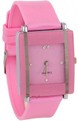 View Freny Exim Attractive Casual Square Pink Dial Soft Belt Strap Watch  - For Women Wrist Watches Price Online(Freny Exim)